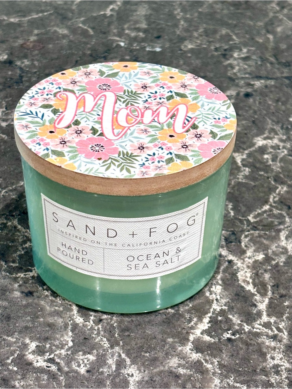 ❗️Sand + Fog Ocean & Sea Salt Scented Candle - Mom Floral Lid Mother’s Day!